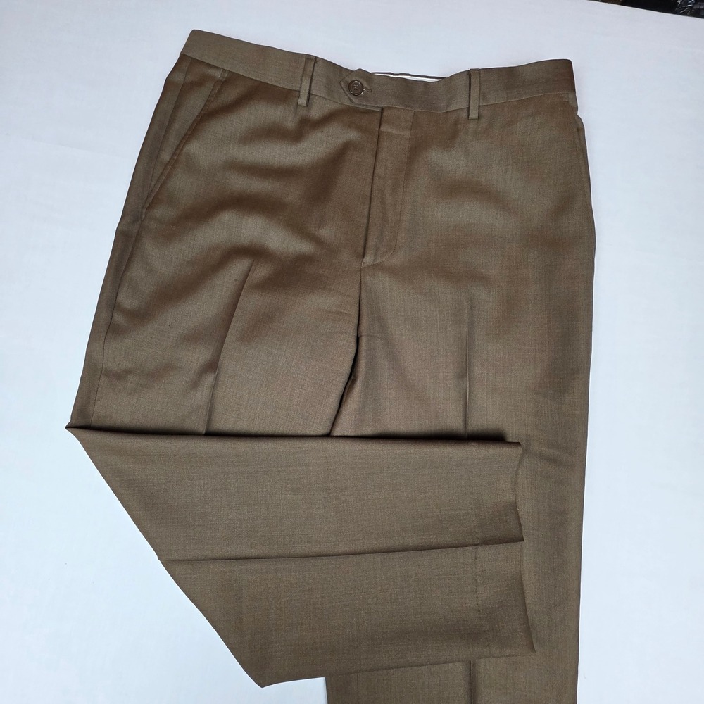 Santorelli Luxury Serge Romeo Trousers Mens 35 Tobacco Brown Virgin Wool Italy